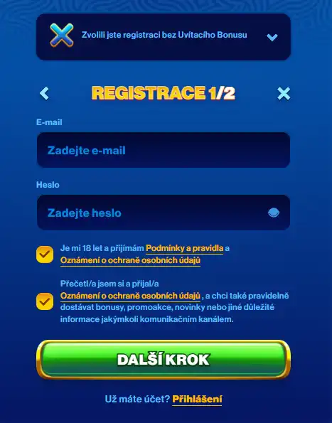 Spins of Glory registrace: účet, přihlášení a první vklad